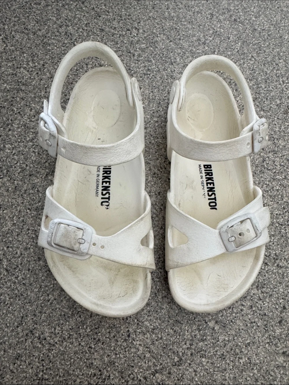 Birkenstock Kids White Buckle-Front Sandals